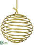 Silk Plants Direct Ball Ornament - Gold - Pack of 12