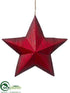 Silk Plants Direct Star Ornament - Burgundy - Pack of 6