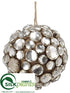 Silk Plants Direct Ball Ornament - Silver Antique - Pack of 4