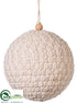 Silk Plants Direct Ball Ornament - Gray Ivory - Pack of 4
