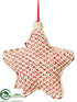 Silk Plants Direct Star Ornament - Red Ivory - Pack of 6