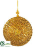 Silk Plants Direct Ball Ornament - Gold - Pack of 6