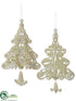 Silk Plants Direct Christmas Tree Ornament - Cream - Pack of 12