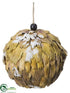 Silk Plants Direct Ball Ornament - Brown Snow - Pack of 4