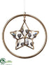 Silk Plants Direct Star Ring Ornament - Gold - Pack of 48