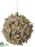 Silk Plants Direct Dried Pod Ball Ornament - Brown Light - Pack of 12