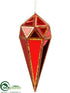 Silk Plants Direct Finial Ornament - Red Gold - Pack of 6