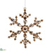 Silk Plants Direct Rhinestone Snowflake Ornament - Amber - Pack of 12