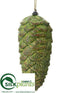 Silk Plants Direct Pine Cone Ornament - Green - Pack of 12