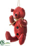 Silk Plants Direct Bear Ornament - Red - Pack of 6