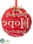 Burlap Padded Ornament - Natural Red - Pack of 8