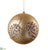 Glittered Pine Cone Ball Ornament - Gold Brown - Pack of 6