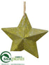 Silk Plants Direct Star Ornament - Green - Pack of 12