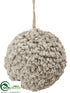 Silk Plants Direct Yarn Ball Ornament - Gray - Pack of 6