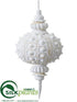 Silk Plants Direct Finial Ornament - White Whitewashed - Pack of 12
