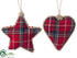 Silk Plants Direct Heart, Star Ornament - Red Beige - Pack of 3