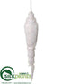 Silk Plants Direct Finial Ornament - White - Pack of 6