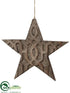 Silk Plants Direct Star Ornament - Gray Antique - Pack of 6