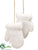 Mitten Ornament - White Glittered - Pack of 12