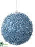 Silk Plants Direct Fuzzy Ball Ornament - Blue - Pack of 12