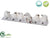 Mini Snow Bird Ornament - White Brown - Pack of 6