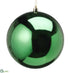 Silk Plants Direct Shiny Plastic Ball Ornament - Green - Pack of 24