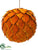 Rose Leaf Ball Ornament - Flame - Pack of 12