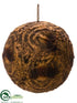 Silk Plants Direct Ball Ornament - Brown Two Tone - Pack of 6