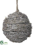 Silk Plants Direct Twig Ball Ornament - Brown Silver - Pack of 6