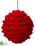 Silk Plants Direct Ball Ornament - Red - Pack of 4