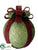 Glittered Ball Ornament - Green Red - Pack of 6