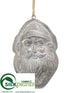 Silk Plants Direct Santa Mold Ornament - Silver Antique - Pack of 12