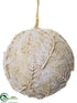 Silk Plants Direct Ball Ornament - Beige - Pack of 12