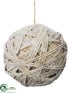 Silk Plants Direct Ball Ornament - Natural Snow - Pack of 6