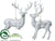 Reindeer Ornament - White Silver - Pack of 12