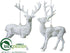 Silk Plants Direct Reindeer Ornament - White Silver - Pack of 12
