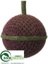 Silk Plants Direct Ball Ornament - Green Burgundy - Pack of 12