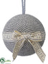 Silk Plants Direct Ball Ornament - Beige Gray - Pack of 12