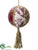 Ball Ornament - Burgundy Beige - Pack of 6