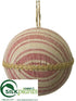 Silk Plants Direct Ball Ornament - Burgundy Beige - Pack of 12