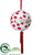 Ball Ornament - White Red - Pack of 12