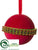 Ball Ornament - Red Green - Pack of 12