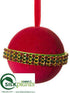 Silk Plants Direct Ball Ornament - Red Green - Pack of 12