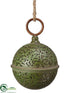 Silk Plants Direct Bell Ornament - Green Antique - Pack of 8