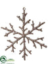 Silk Plants Direct Glitter Snowflake Ornament - Copper Light - Pack of 24