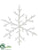 Glitter Snowflake Ornament - White - Pack of 24