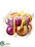 Silk Plants Direct Ball Ornament - Fuchsia Gold - Pack of 6