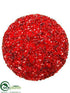 Silk Plants Direct Ball Ornament - Red - Pack of 6