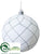 Ball Ornament - White Silver - Pack of 12