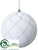 Ball Ornament - White Silver - Pack of 6